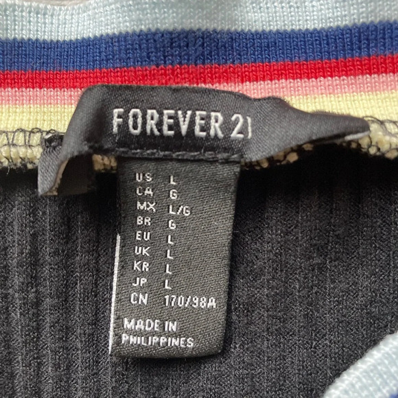 Forever 21 black crop top size Large - Picture 2 of 2